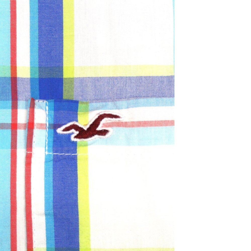 HOLLISTER by A&F REGULAR FIT 100% COTTON SHIRT WHITE WINDOW PANE Sz MEDIUM, M